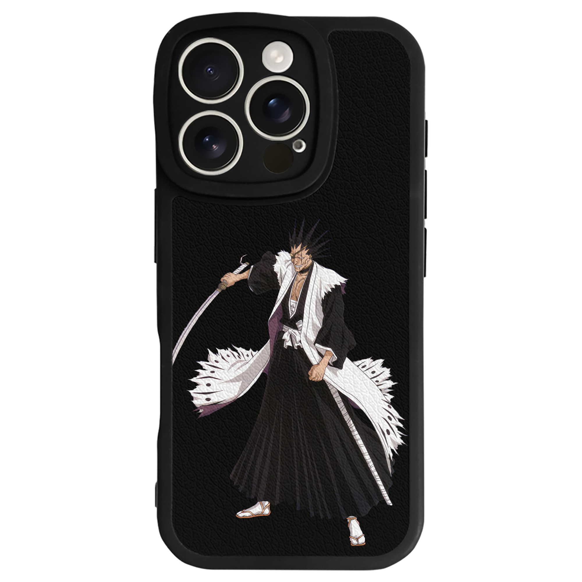（画像用） ブリーチ ざらき けんぱち BLEACH Zaraki Kenpachi 【iPhone 16シリーズ対応】シリコンスマホケース（レザー調） 材質：シリコン